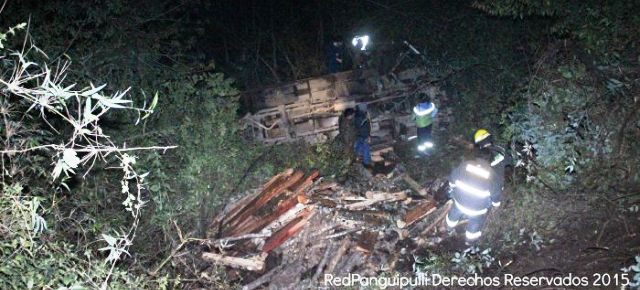 Una mujer murió tras caer camión a un barranco de 25 metros 1 Foto: Gentileza redpanguipulli.cl