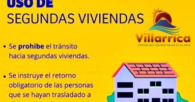 Turistas y propietarios de segundas viviendas en Villarrica deben abandonar la ciudad