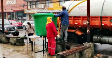 Municipio de Villarrica instala nuevo punto limpio para lavado de manos en pleno centro