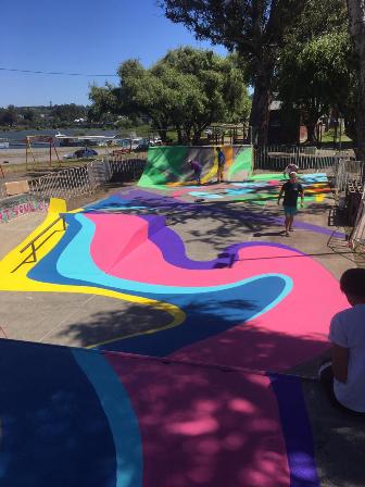 Muralismo de Piso en Skatepark de Villarrica - Red Informativa