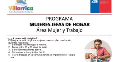 Programa Jefas de Hogar abre postulaciones en Villarrica