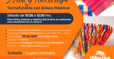Centro Cultural Municipal de Villarrica impartirá original taller de Arte & Reciclaje