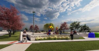 Avanzan obras de mejoramiento en Plaza de Villa Las Azaleas en Villarrica