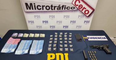 PDI detiene a adolescente que mantenía arma a fogueo y droga en Villarrica: Fue sorprendido por sus padres