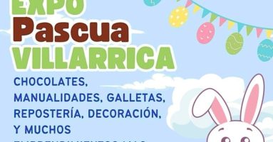 Los conejos y huevitos de pascua invaden la plaza cívica municipal de Villarrica