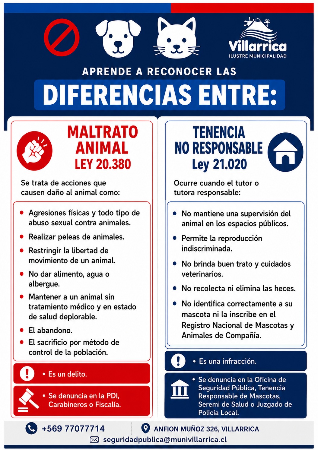 Municipalidad de Villarrica a través de su Departamento de Seguridad Pública trabaja en la Tenencia Responsable de Mascotas 1 Municipalidad de Villarrica a través de su Departamento de Seguridad Pública trabaja en la Tenencia Responsable de Mascotas - Red Informativa